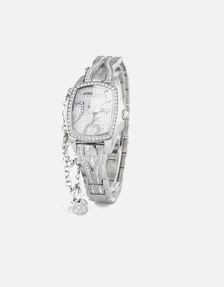Steel Quartz Analog Watch with Mineral Glass Women - Silver Watches