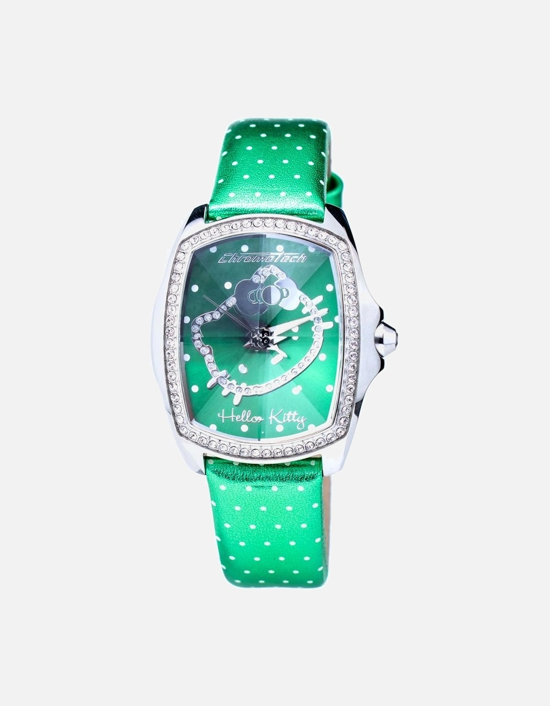 Quartz Analog Steel Case Leather Strap Watch Women - Green Watches, 3 of 2