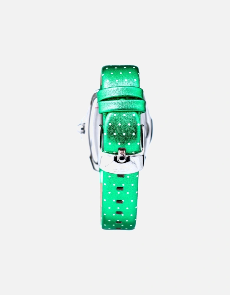 Quartz Analog Steel Case Leather Strap Watch Women - Green Watches
