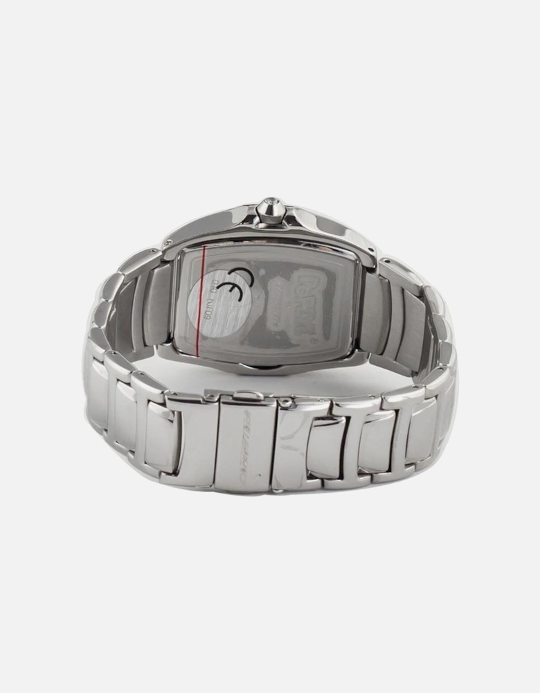 Quartz Steel Case Analog Watch with Pink Dial Women - Silver Watches