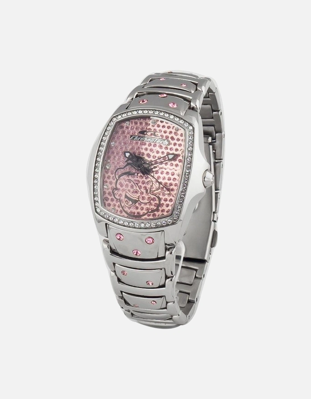 Quartz Steel Case Analog Watch with Pink Dial Women - Silver Watches, 3 of 2