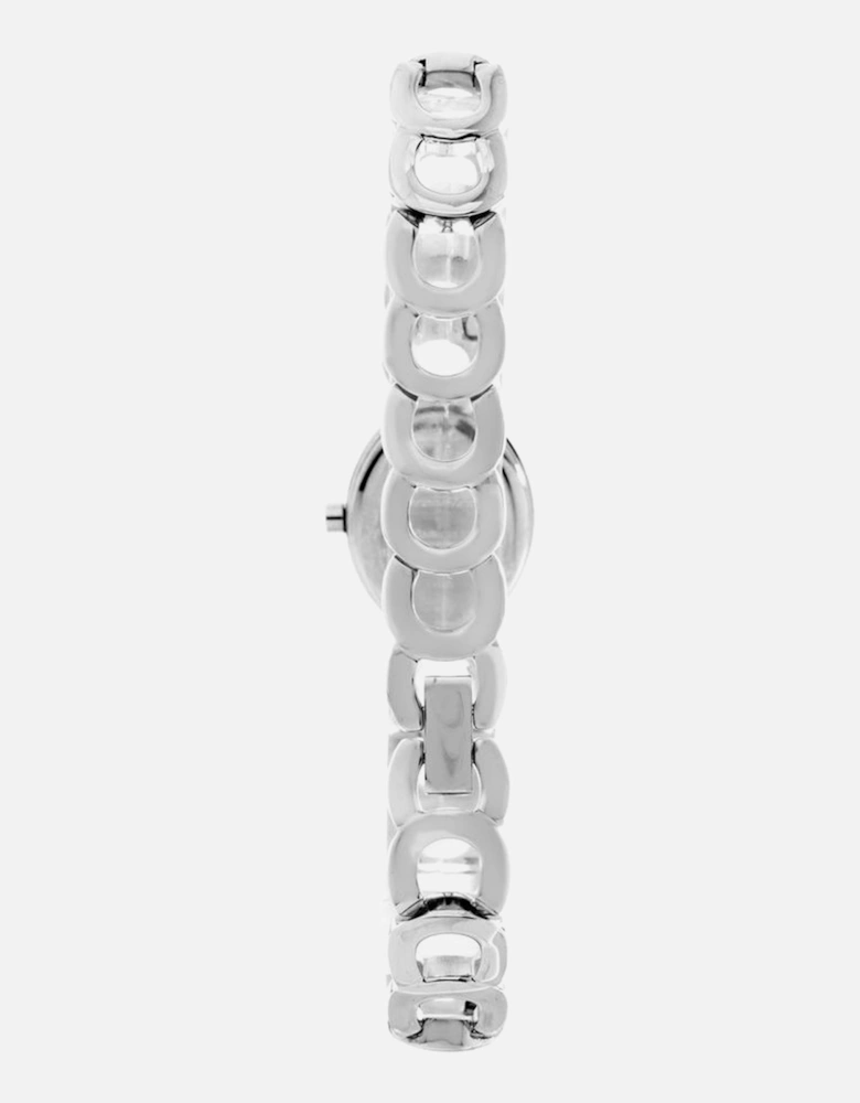 Steel Quartz Analog Watch with Blue Dial Women - Silver Watches