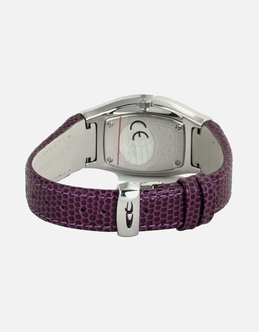 Quartz Analog Steel Case Leather Bracelet Watch Women - Purple Watches