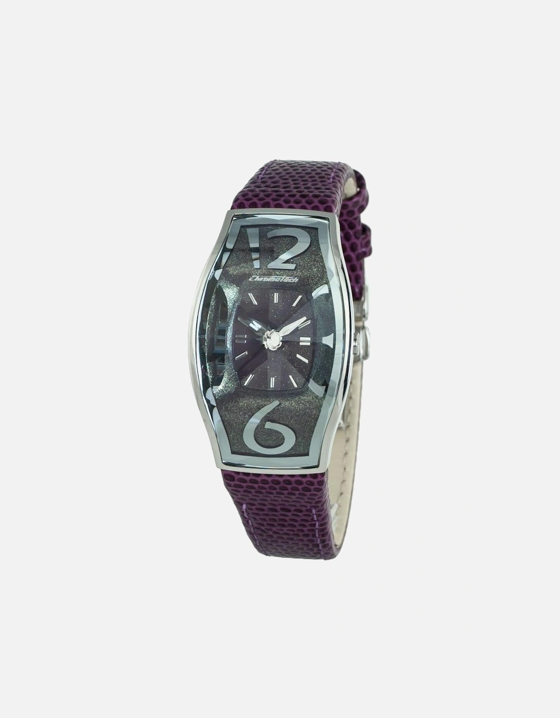 Quartz Analog Steel Case Leather Bracelet Watch Women - Purple Watches, 3 of 2