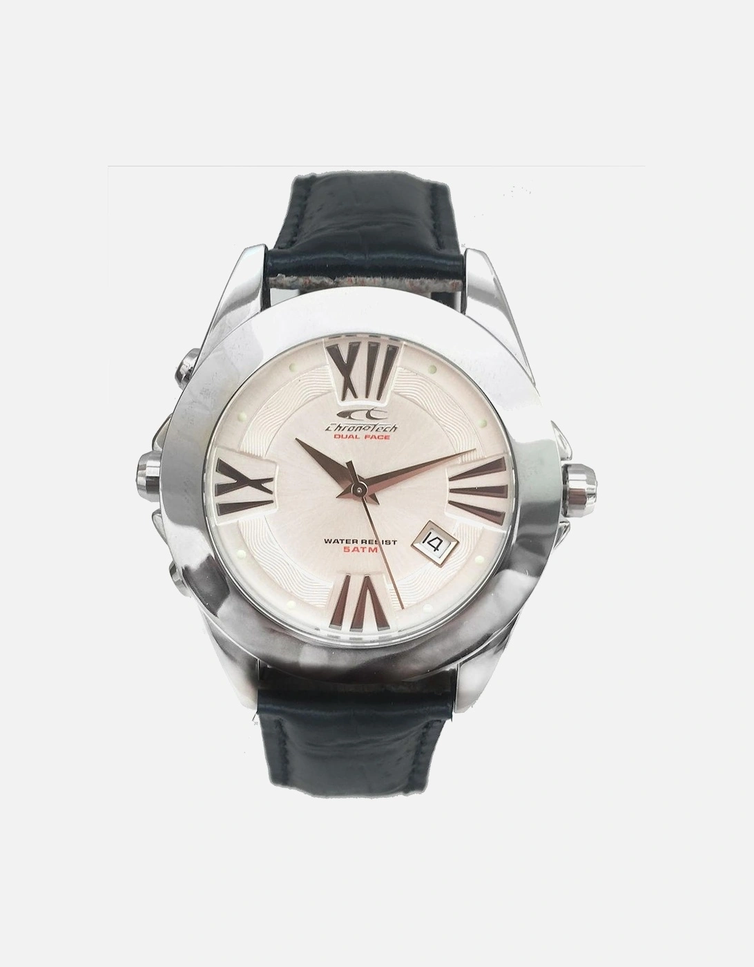 Quartz Analog Steel Case Leather Bracelet Watch Unisex - Multicolor
