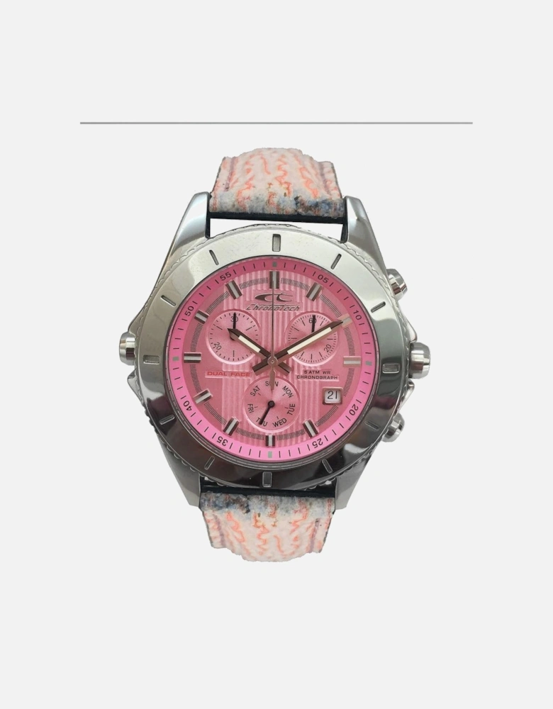Quartz Analog Steel Case Leather Bracelet Watch Unisex - Multicolor