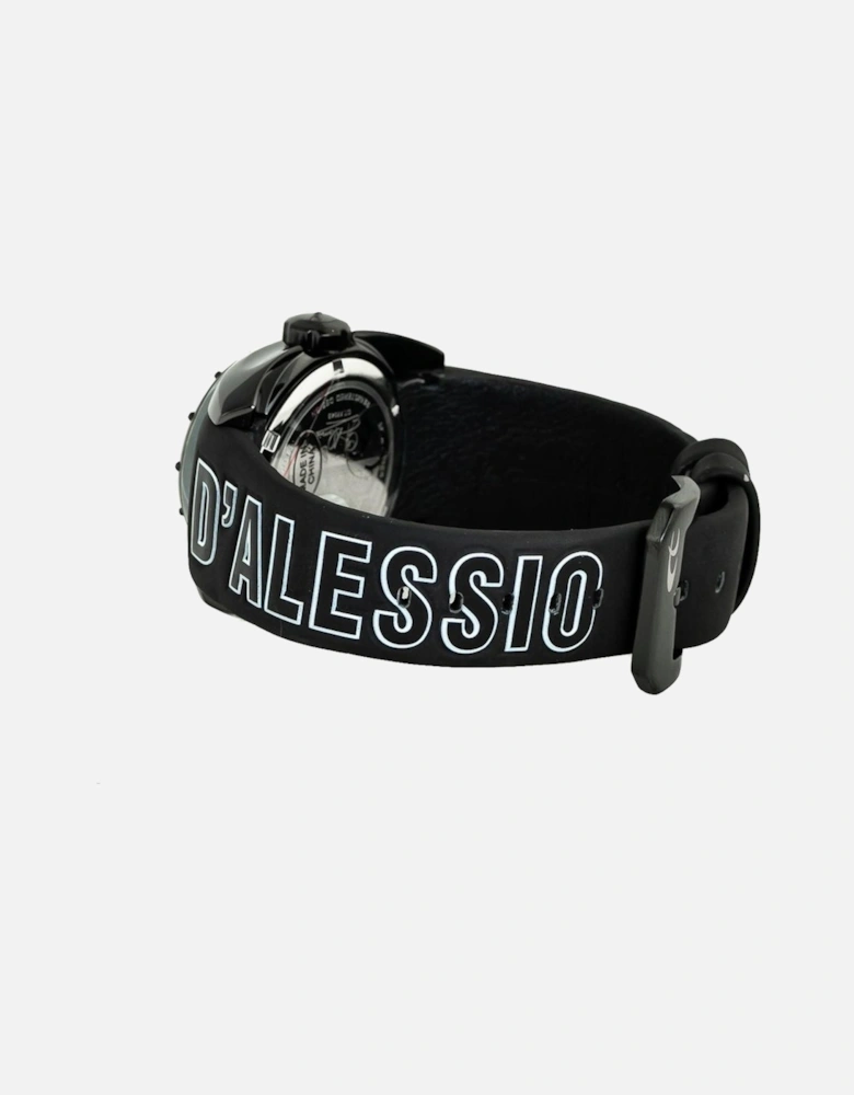 Quartz Steel Case Rubber Strap Analog Watch Unisex - Black Unisex