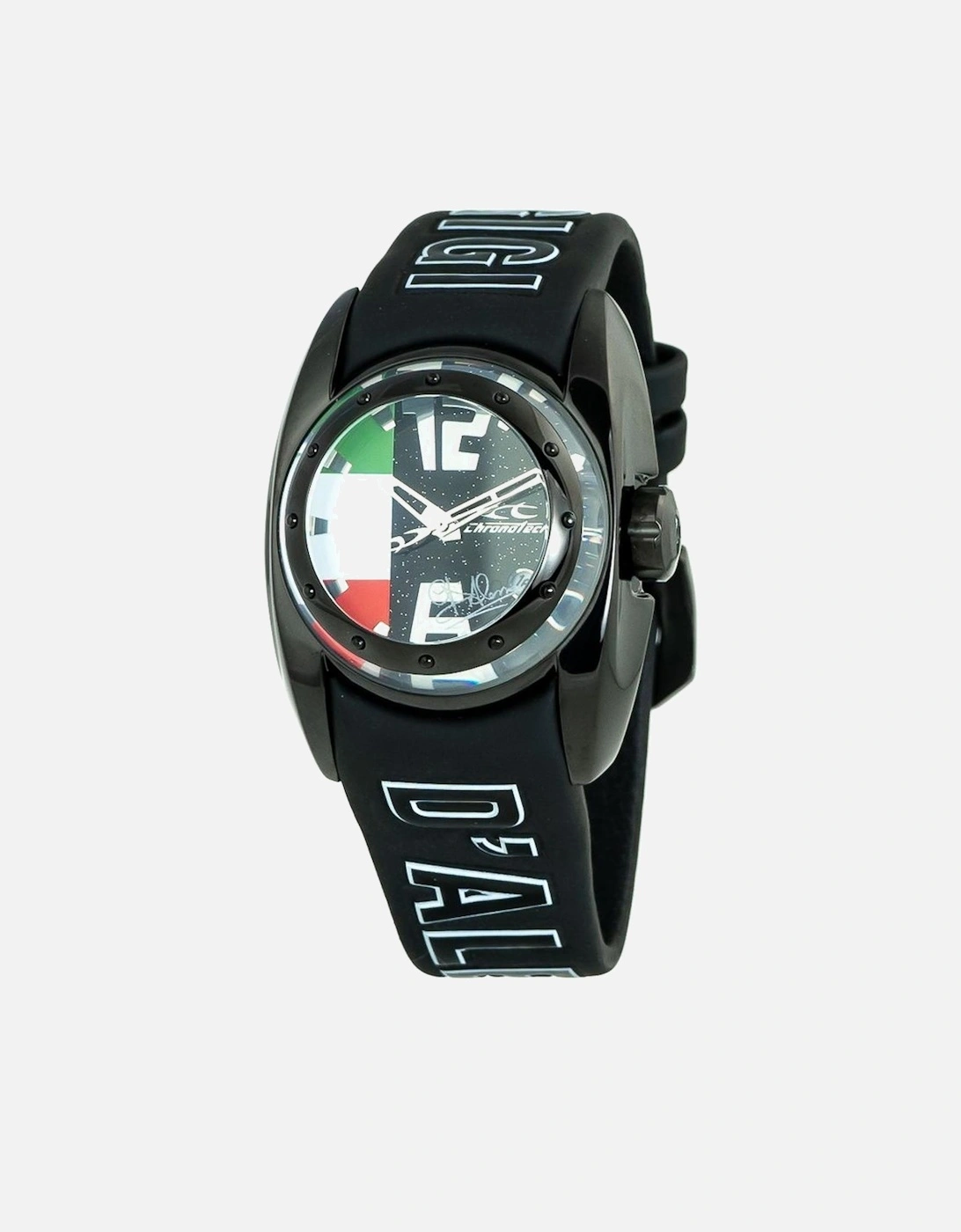Quartz Steel Case Rubber Strap Analog Watch Unisex - Black Unisex, 4 of 3