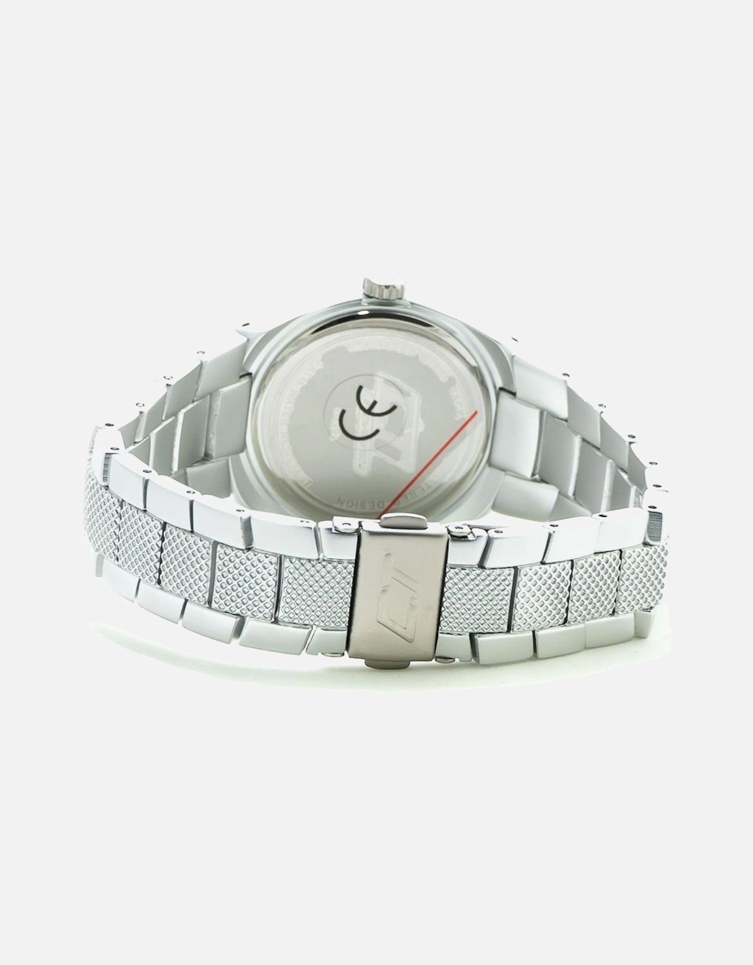 Analog Quartz Steel Case Watch with Red Dial Women - Silver Watches