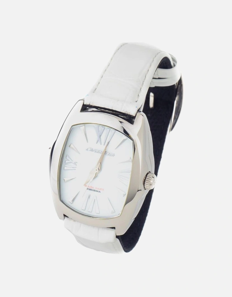 Steel Case Quartz Analog Watch with Leather Bracelet Women - Black