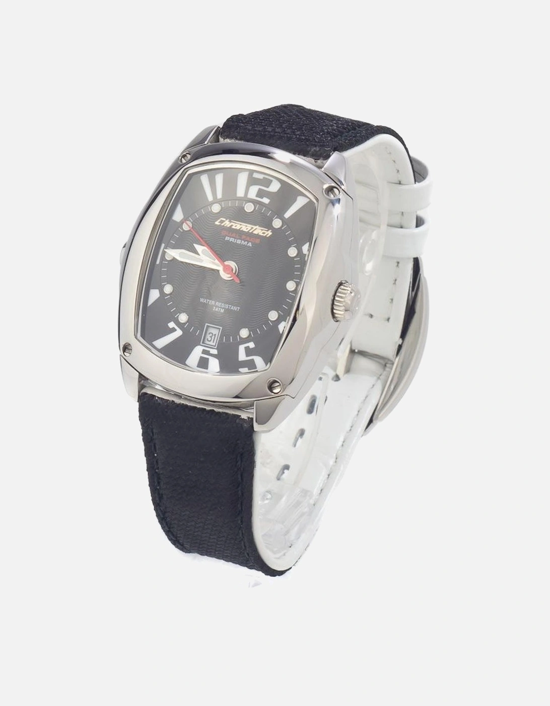 Steel Case Quartz Analog Watch with Leather Bracelet Women - Black