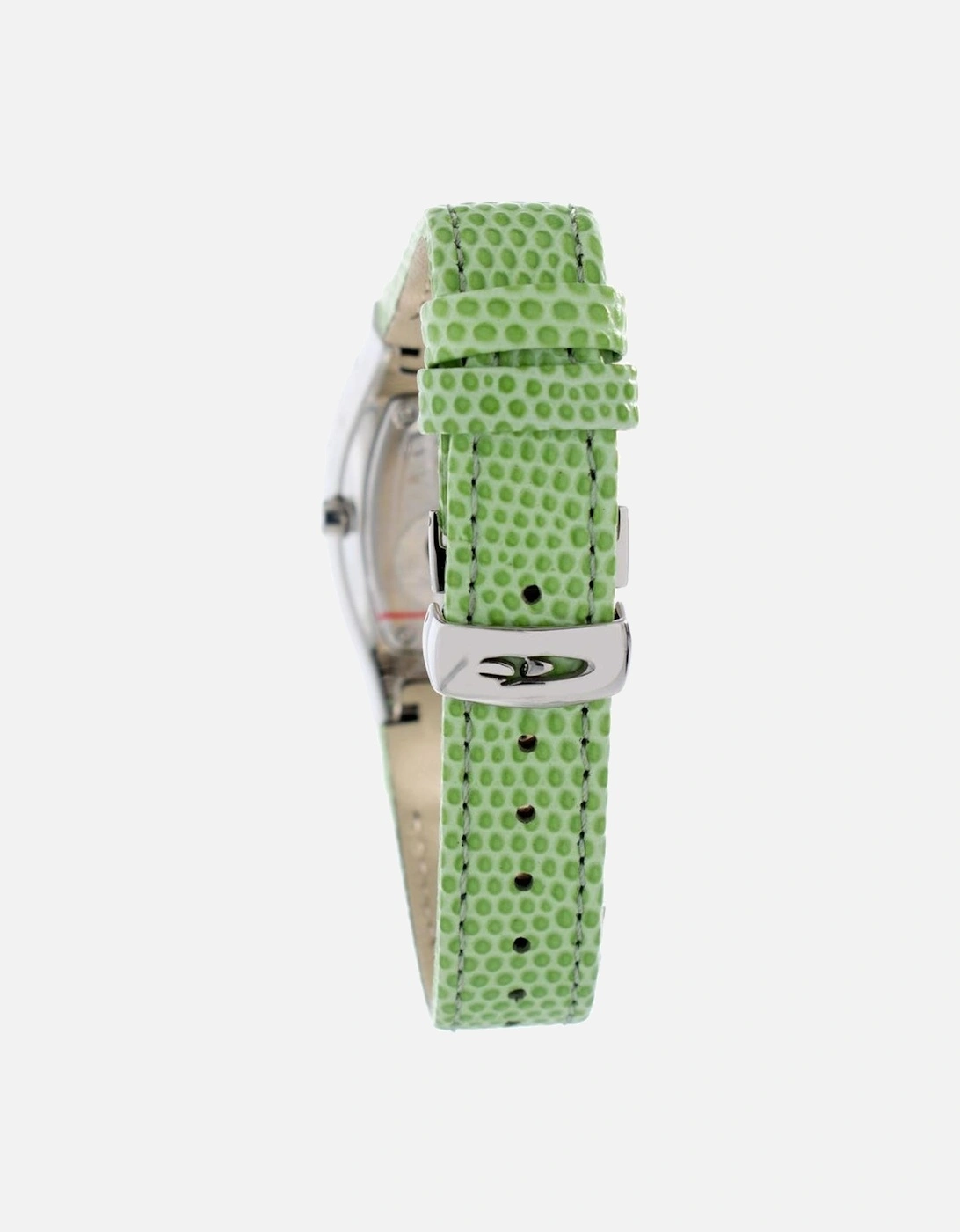 Quartz Analog Steel Case Leather Bracelet Watch Women - Green Watches