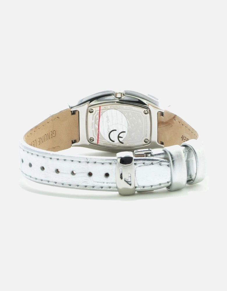 Quartz Analog Steel Case Leather Bracelet Watch Women - Silver Watches