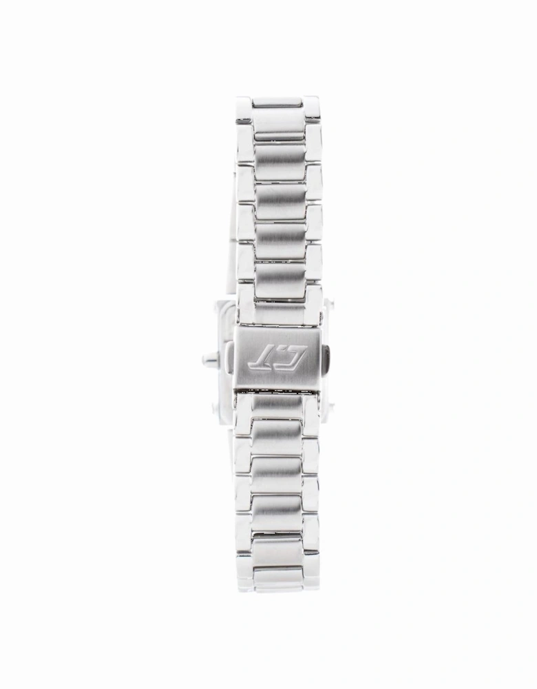 Quartz Steel Analog Watch with Pink Dial Women - Silver Watches
