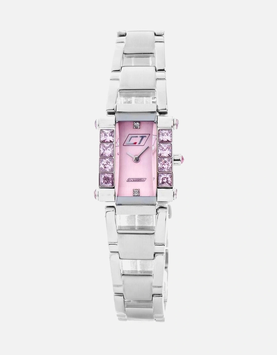 Quartz Steel Analog Watch with Pink Dial Women - Silver Watches, 3 of 2
