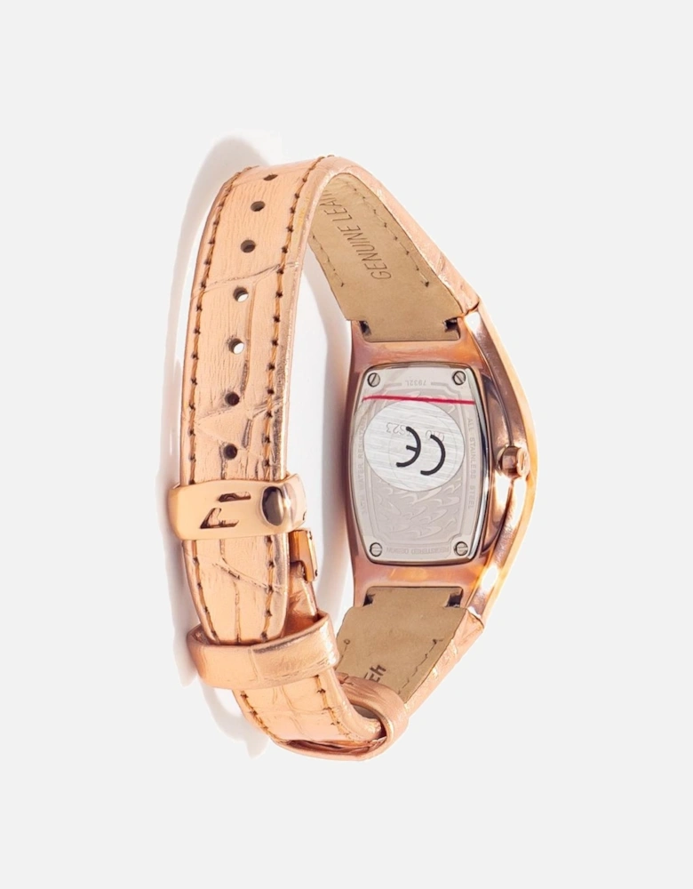 Quartz Analog Steel Case Leather Bracelet Watch Women - Multicolor
