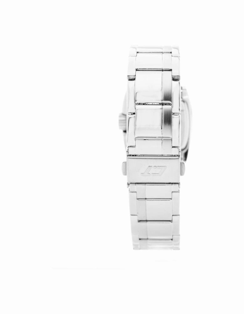 Steel Analog Quartz Watch with Blue Dial Women - Silver Watches