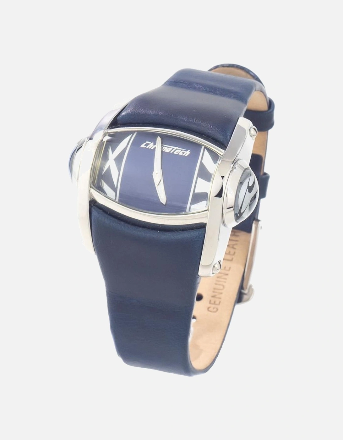 Steel Case Quartz Analog Leather Strap Watch Women - Blue Watches, 3 of 2