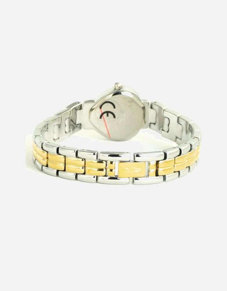 Quartz Analog Steel Case Pink Dial Watch Women - Silver Watches