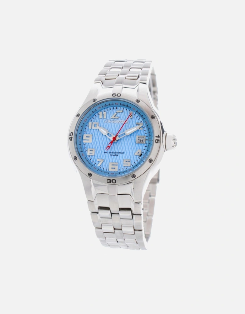 Steel Quartz Analog Watch with Blue Dial Unisex - Silver Unisex