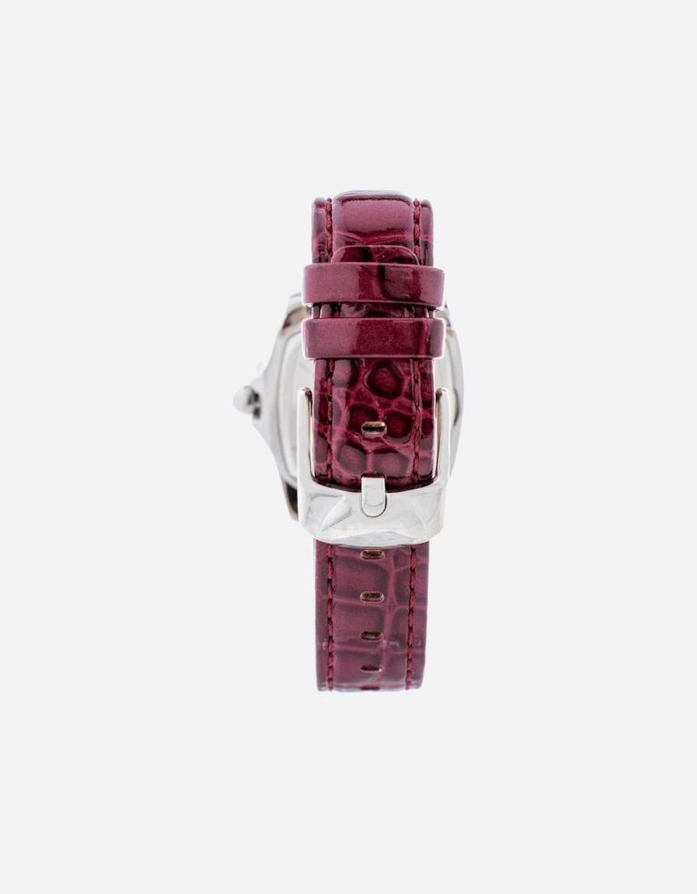 Quartz Analog Steel Case Leather Bracelet Watch Unisex - Red Unisex