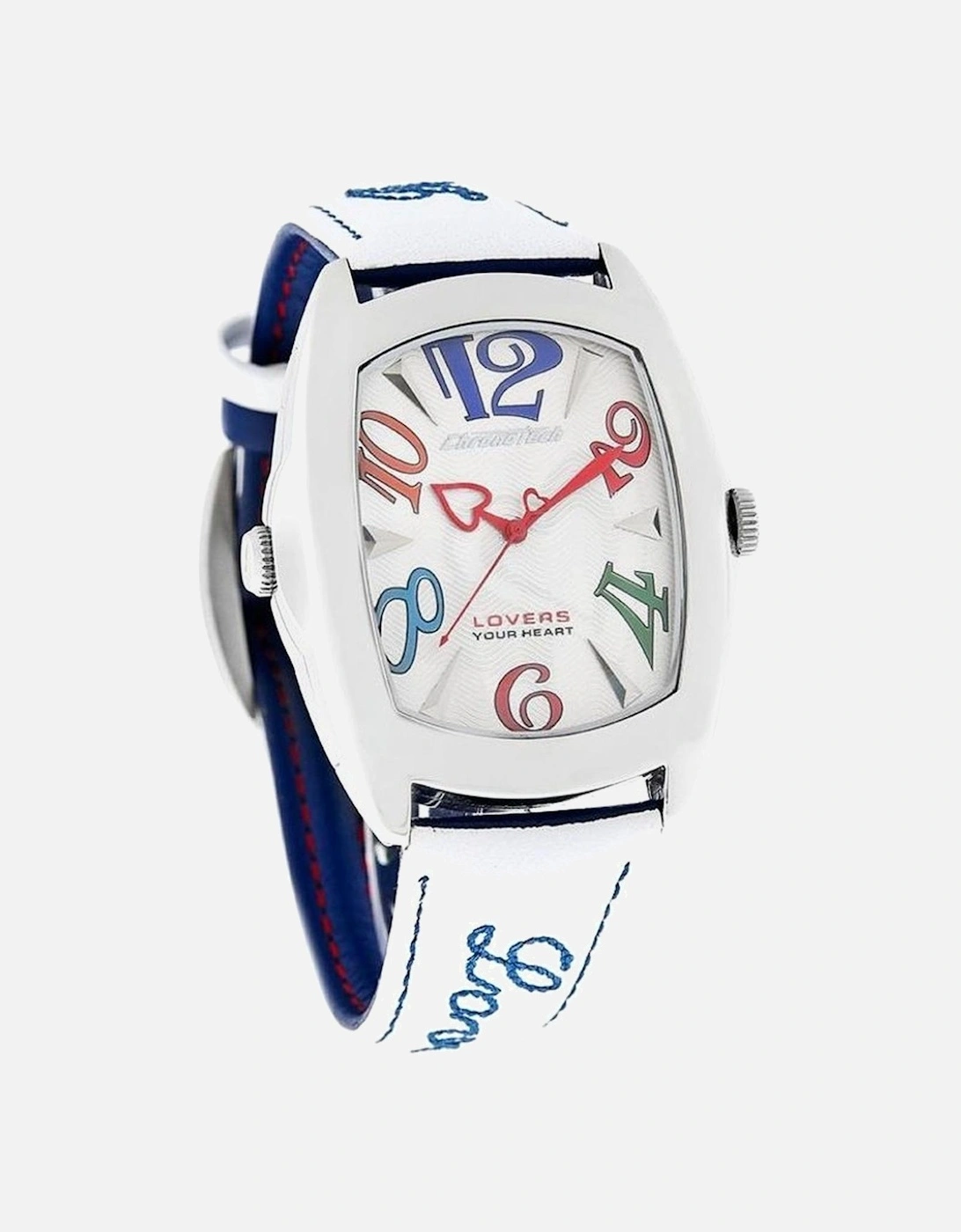 Steel Case Quartz Analog Watch with Leather Bracelet Unisex - Blue, 3 of 2