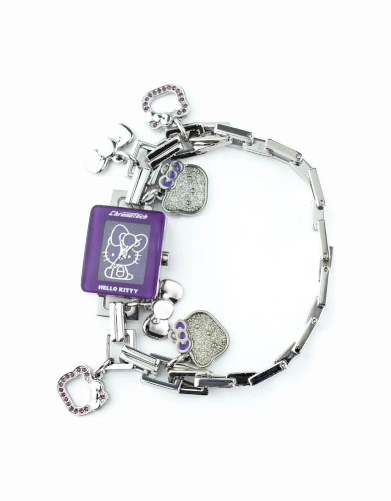 Steel Quartz Analog Watch with Lilac Dial Women - Silver Watches