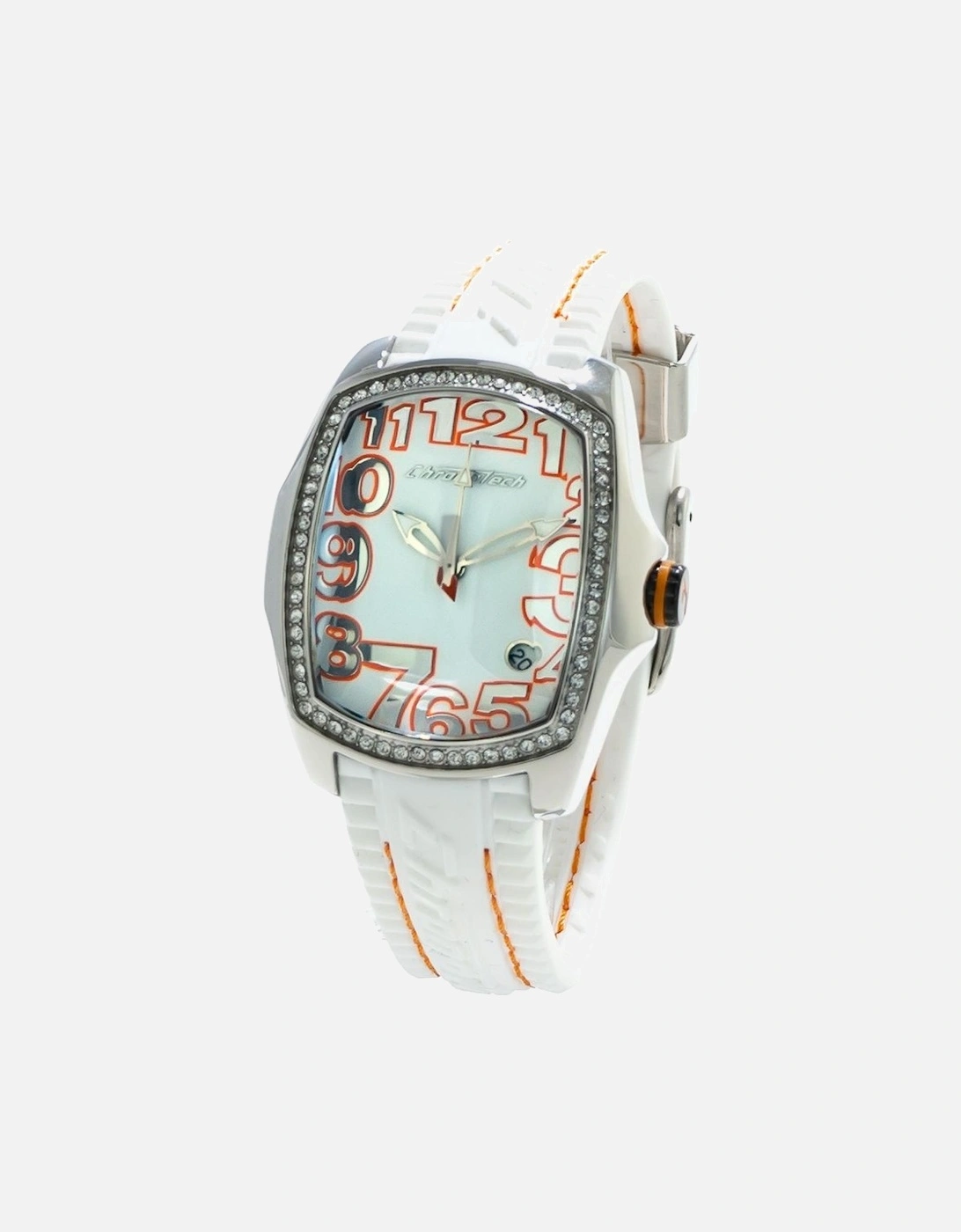 Quartz Analog Steel Case Rubber Strap Watch Women - White Watches, 3 of 2
