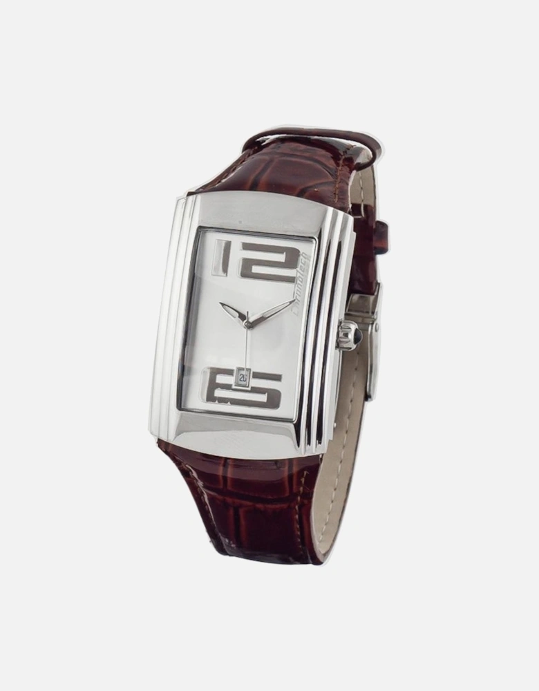 Quartz Analog Steel Case Leather Bracelet Watch Unisex - Brown Unisex