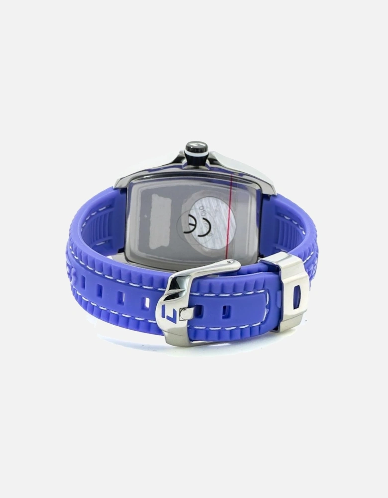 Quartz Analog Steel Case Rubber Strap Watch Women - Blue Watches