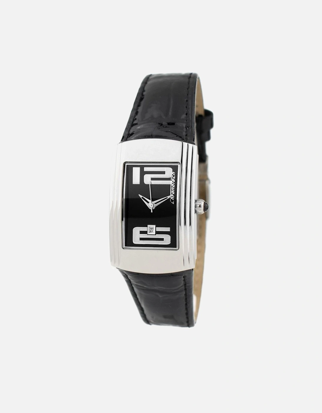 Quartz Steel Case Leather Strap Analogue Watch Women - Black Watches, 3 of 2
