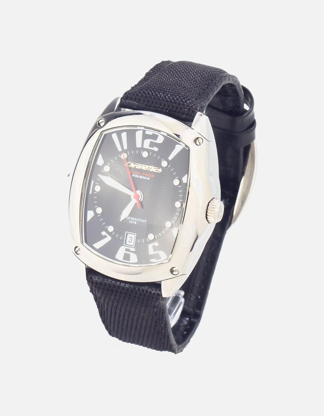 Steel Case Quartz Analog Watch with Leather Bracelet Women - Black