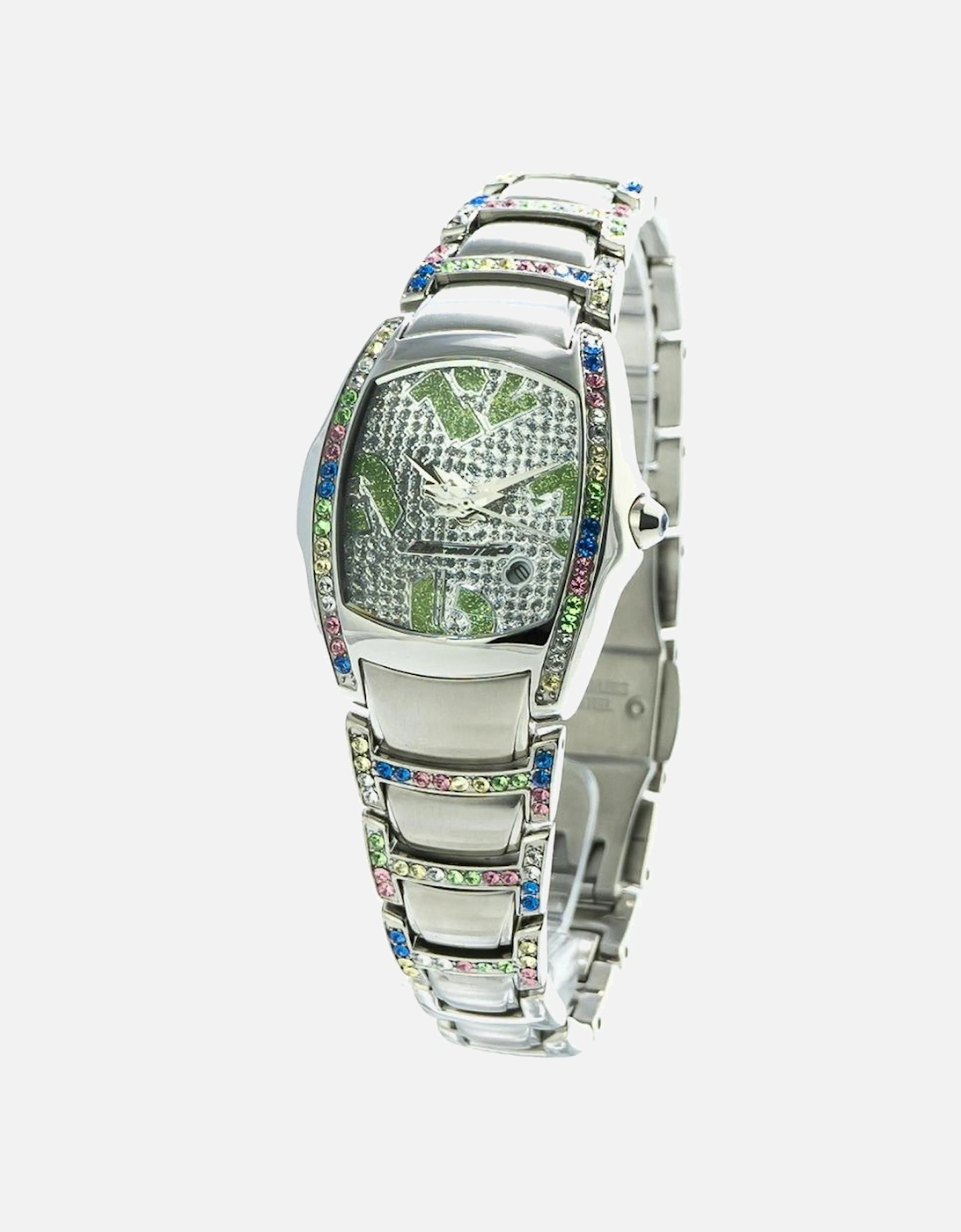 Steel Quartz Analog Watch with Green Dial Women - Silver Watches, 3 of 2