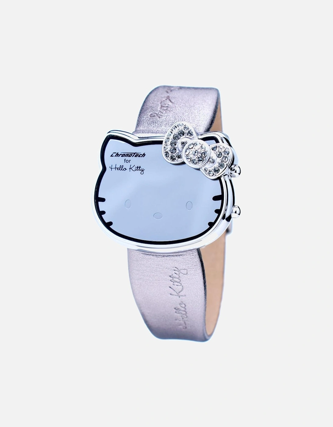 Quartz Digital Steel Case Leather Bracelet Watch Women - Silver, 3 of 2