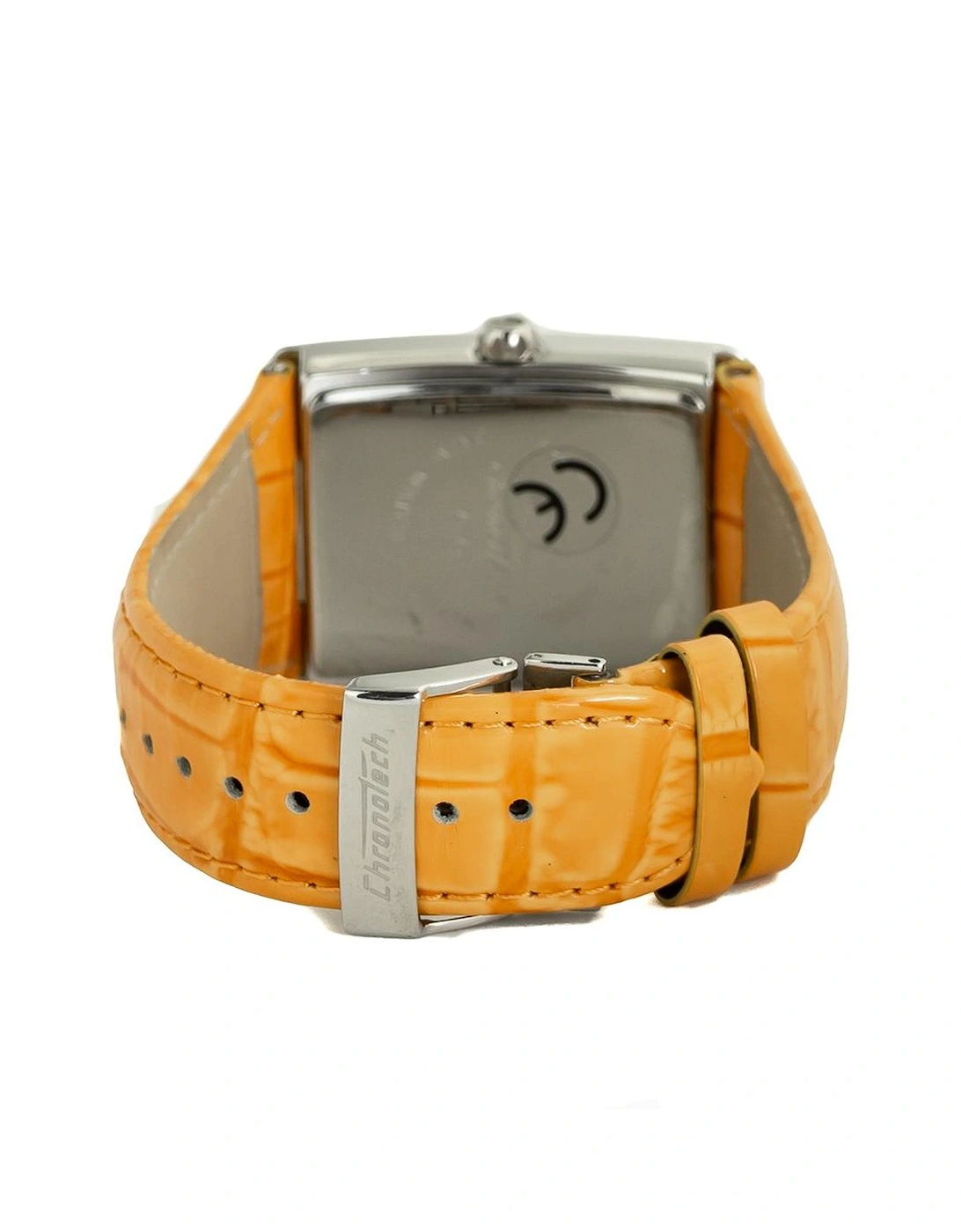 Steel Case Quartz Analog Watch with Leather Bracelet Unisex - Orange