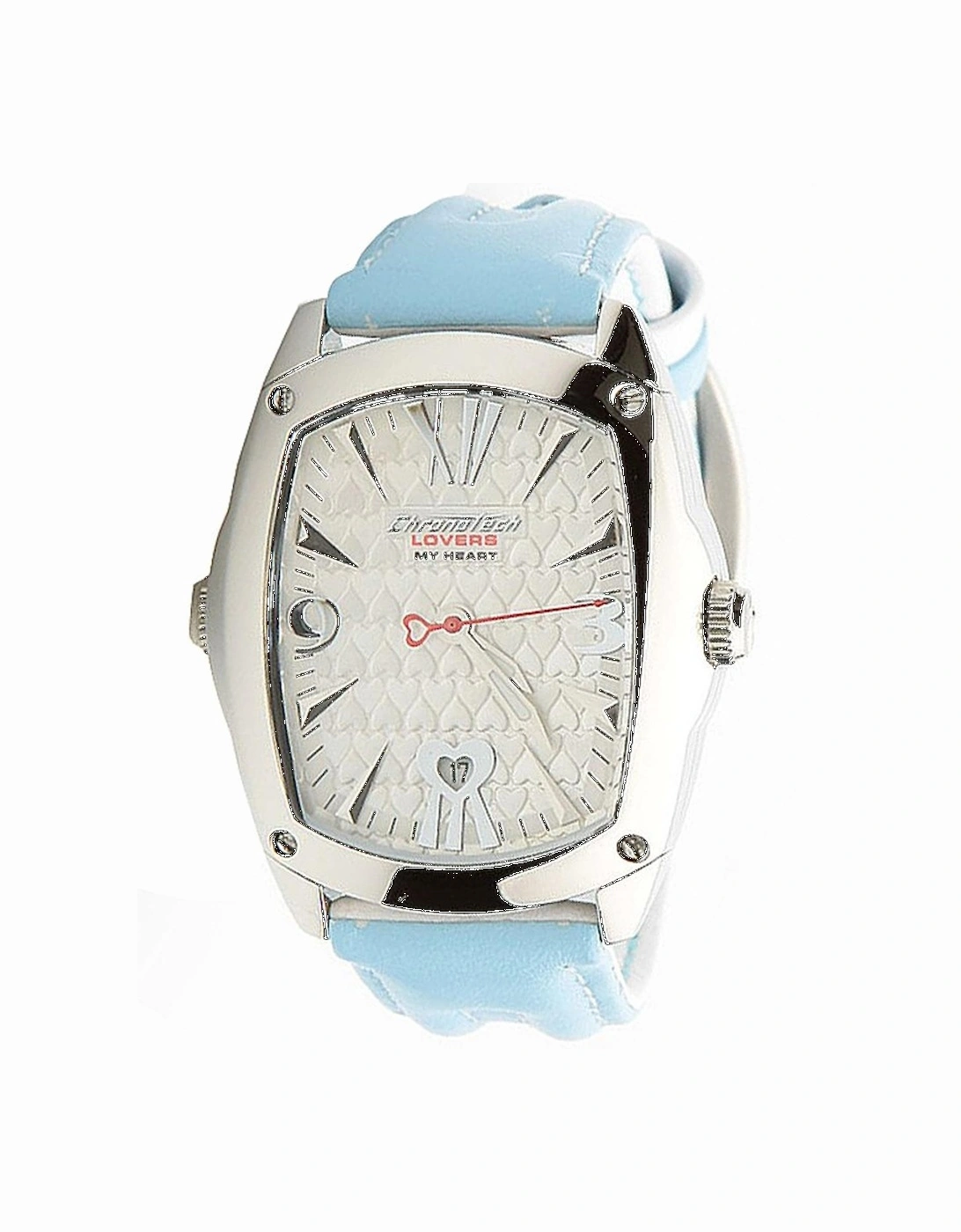 Quartz Analog Steel Case Leather Bracelet Watch Women - Blue Watches