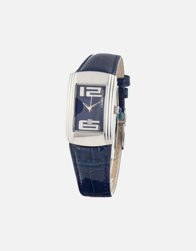 Stainless Steel Case Quartz Analog Watch Women - Blue Watches