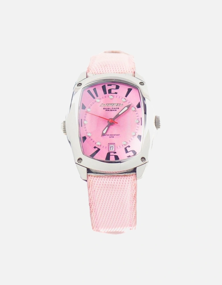 Steel Case Quartz Analog Watch with Leather Bracelet Women -
