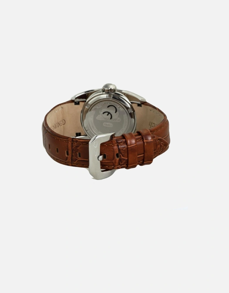 Quartz Steel Case Leather Bracelet Analog Watch Women - Brown Watches