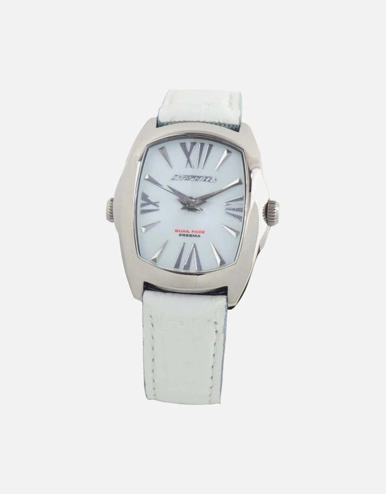 Quartz Stainless Steel Case Leather Bracelet Watch Women - Blue