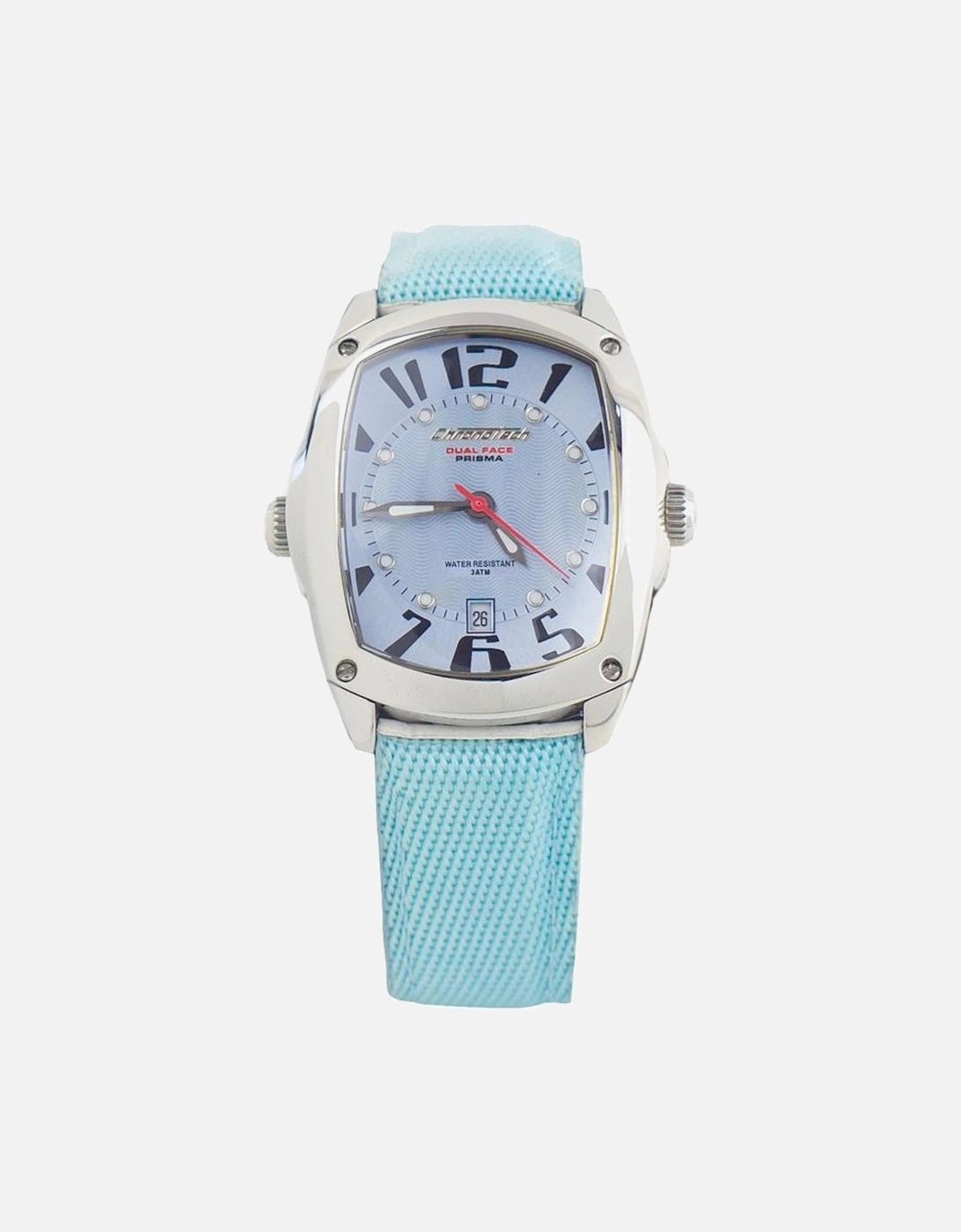 Quartz Stainless Steel Case Leather Bracelet Watch Women - Blue, 3 of 2