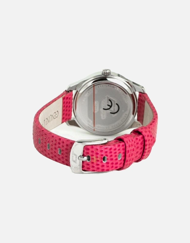 Quartz Analog Steel Case Leather Bracelet Watch Women - Multicolor