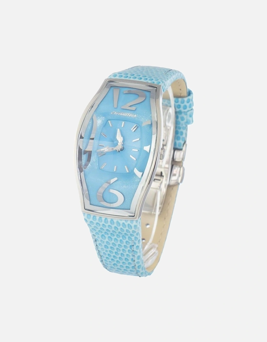 Steel Case Quartz Analog Watch with Leather Bracelet Women - Blue, 3 of 2