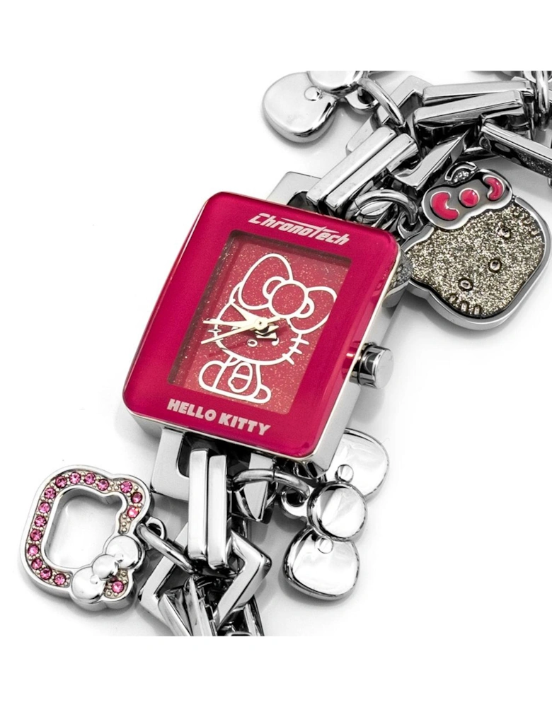 Quartz Analog Steel Case Watch with Pink Dial Women - Silver Watches