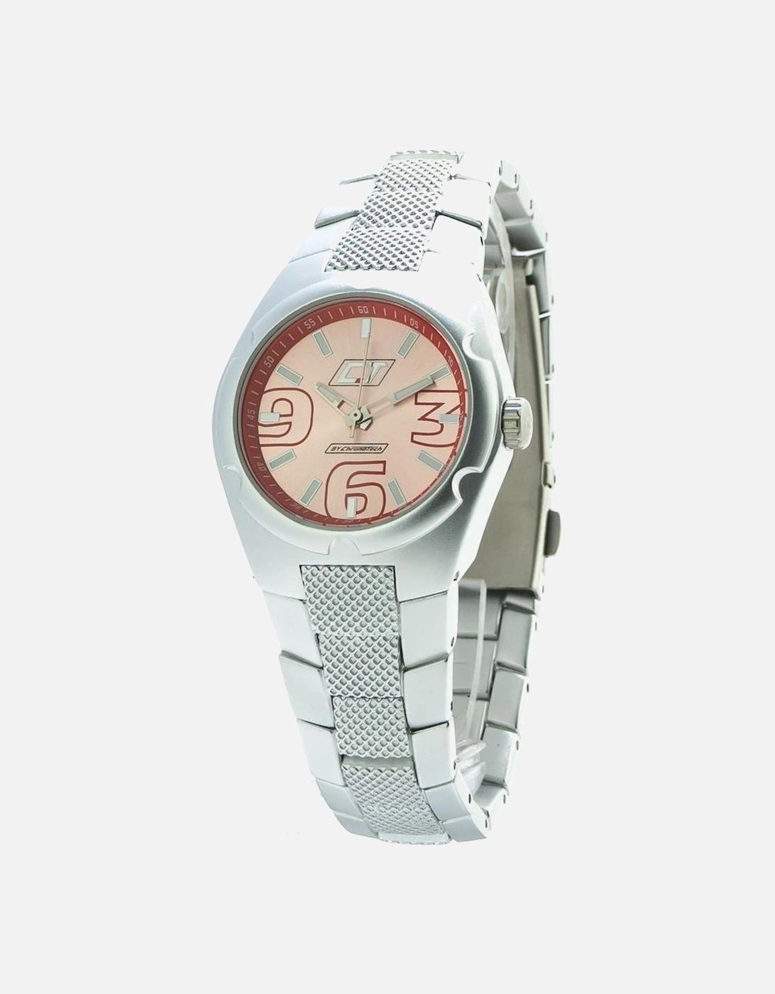 Quartz Analog Steel Case Watch with Red Dial Women - Silver Watches, 3 of 2