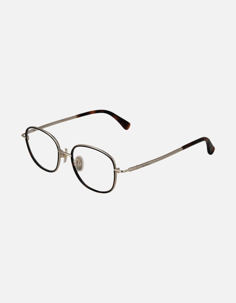 Round Metal Frame Glasses with Demo Lenses Women - Brown