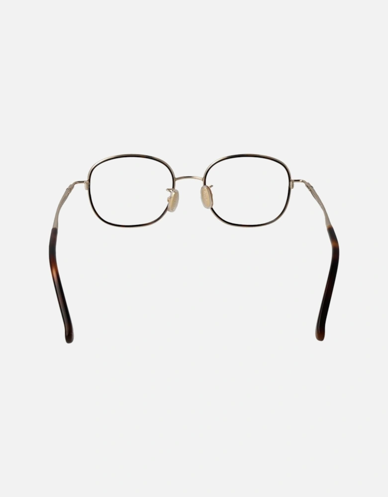 Round Metal Frame Glasses with Demo Lenses Women - Brown