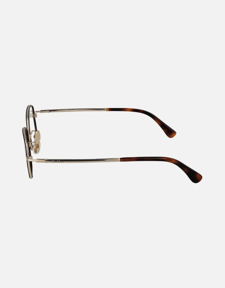 Round Metal Frame Glasses with Demo Lenses Women - Brown