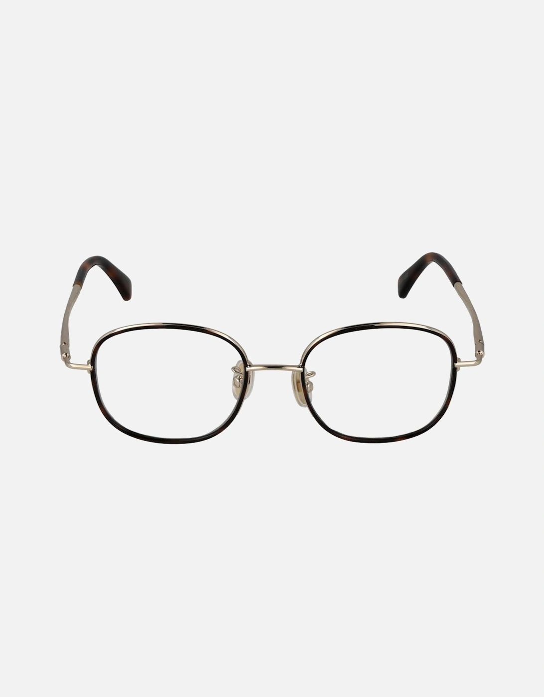 Round Metal Frame Glasses with Demo Lenses Women - Brown