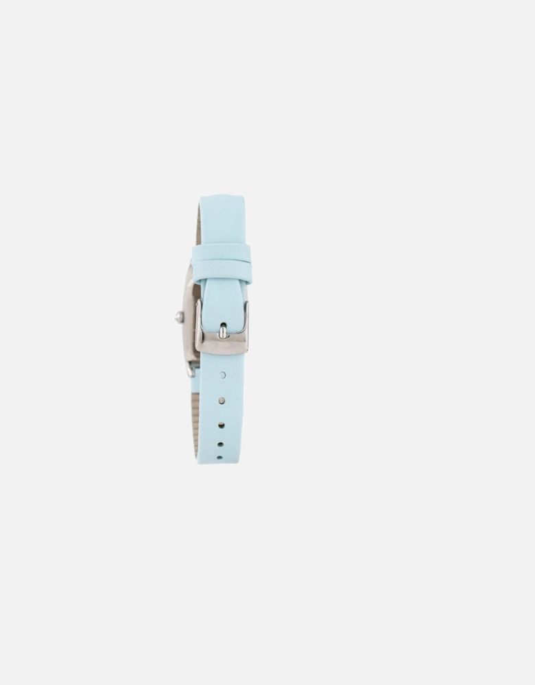 Steel Case Quartz Watch with Leather Bracelet Women - Blue Watches